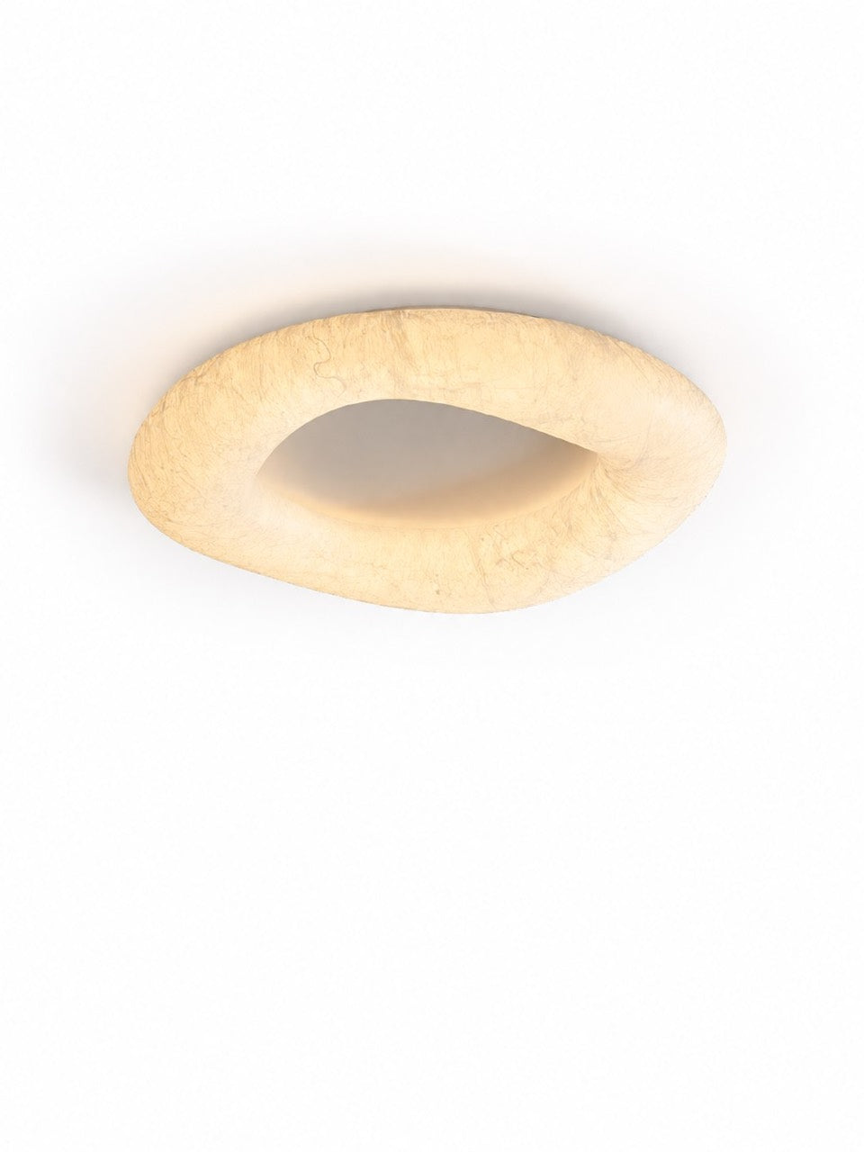 Modern Mulberry Silk Ring Ceiling Light in White - white background main image