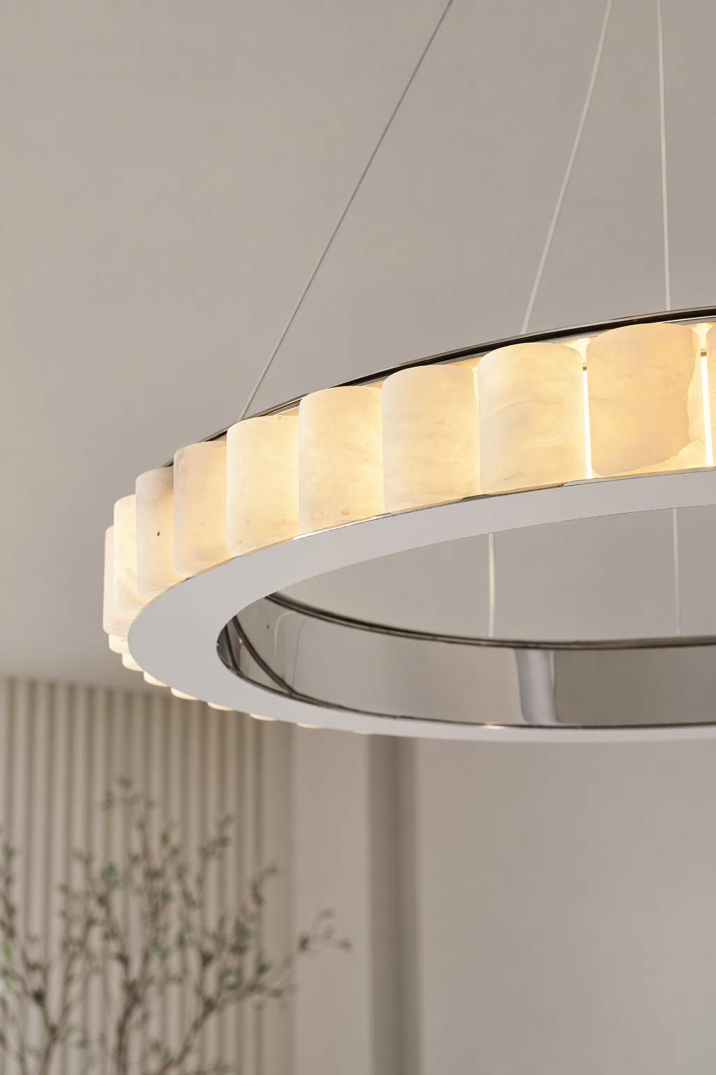 Modern Alabaster Ring LED Pendant Chandelier - 10 10-alabaster-glow-detail