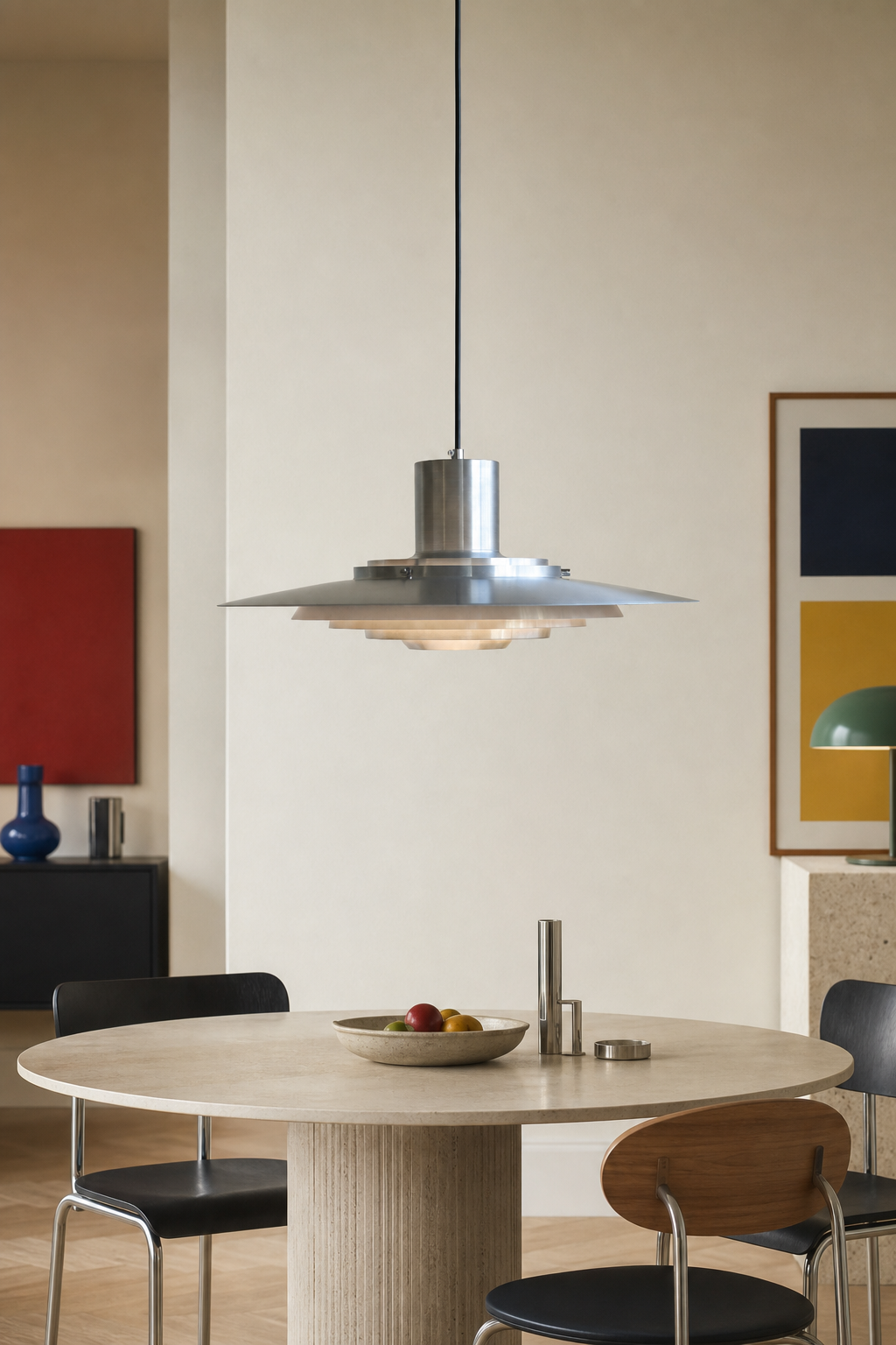 Layered Brushed Metal Pendant Light bauhaus nordic dining