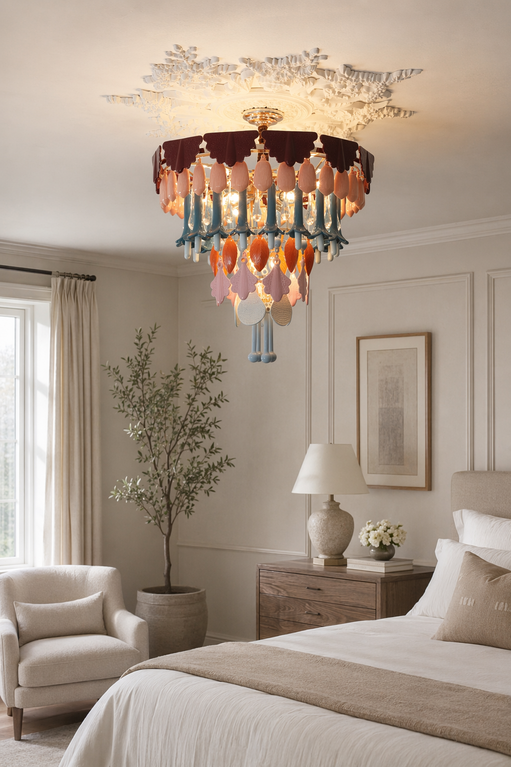 Colorful Ceramic Lily of the Valley Chandelier - 10 10-bedroom-daylight