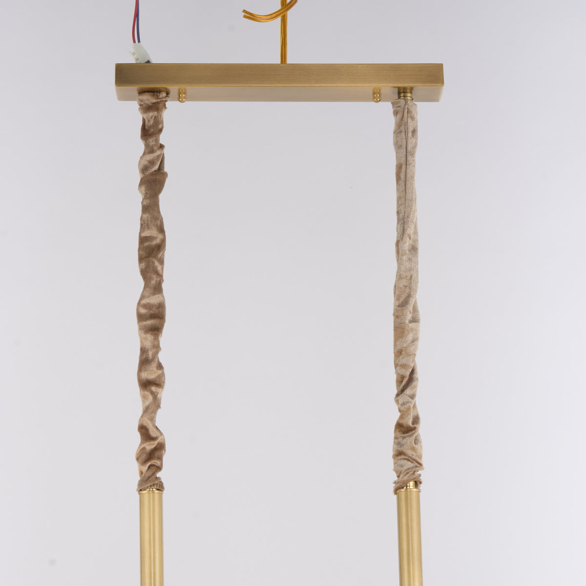 Caldrienne linear chandelier sleeved twin suspension detail