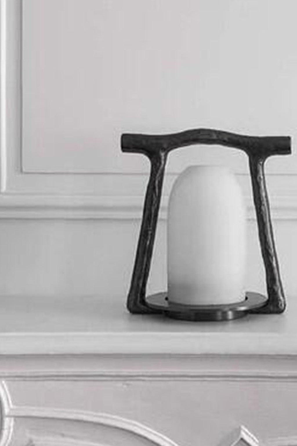Sculptural Alabaster and Cast Brass Table Lamp — complete real classic console unlit source