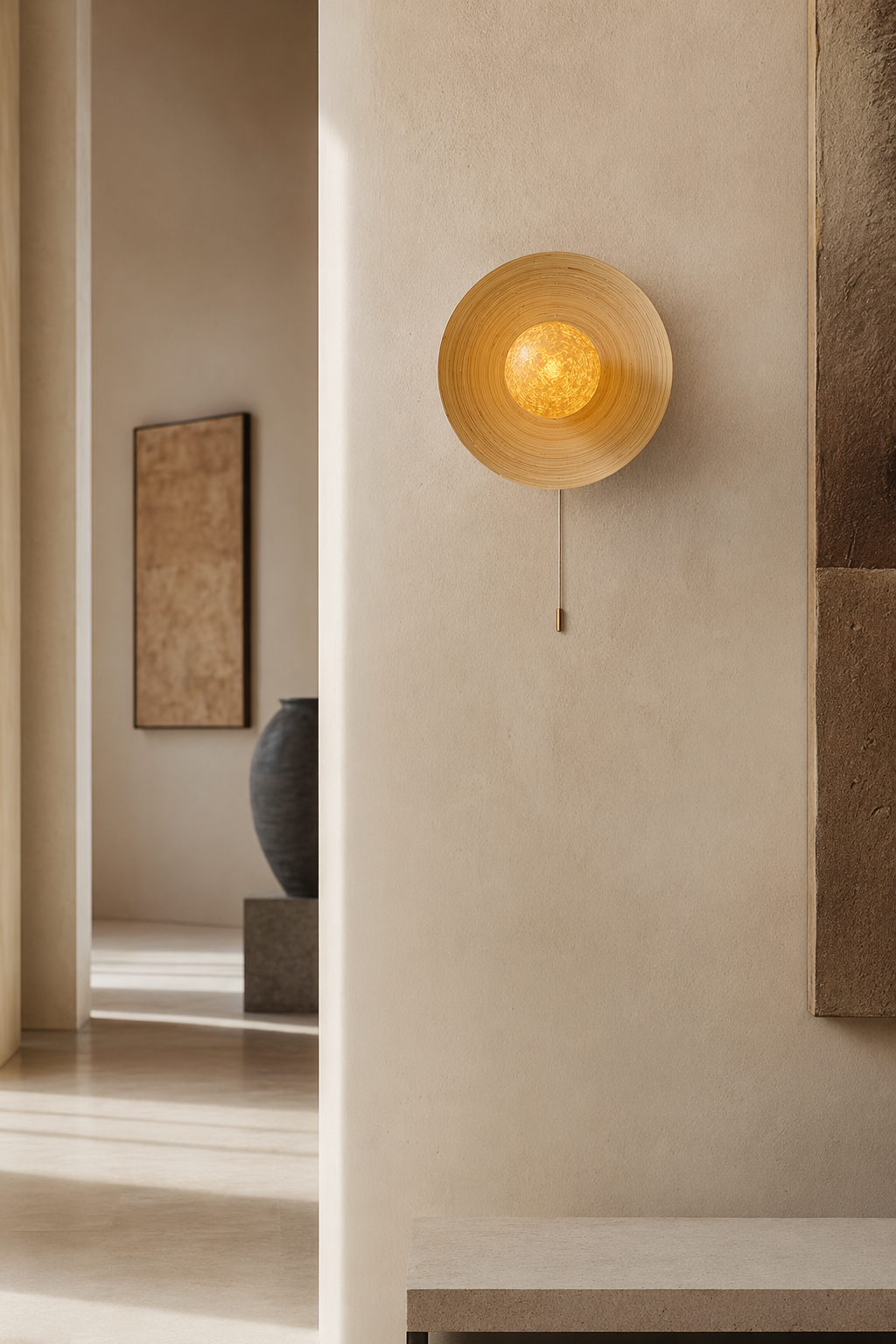 Modern Ice Texture Disc Wall Sconce - generated workflow 10 10-gallery-wall-daylight