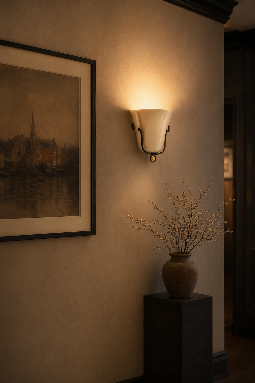 Modern Ceramic Vase Wall Sconce with Brass Accent - product image 11