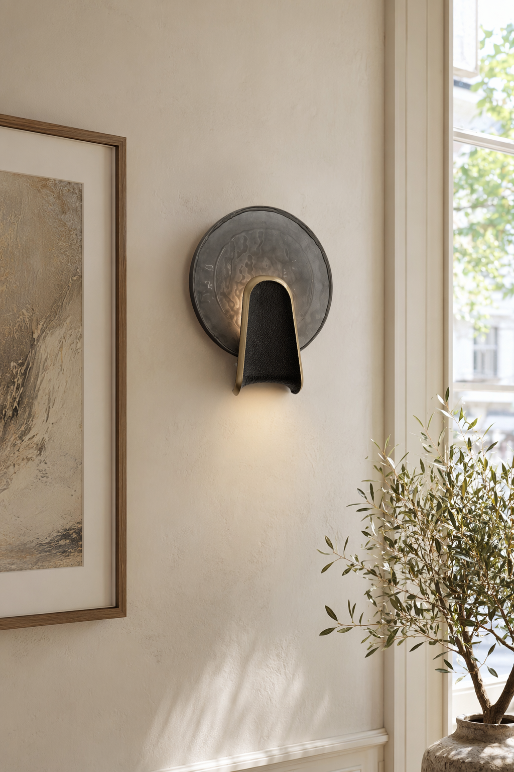 Modern Smoky Glass Round Wall Sconce - 10 10-gallery-wall