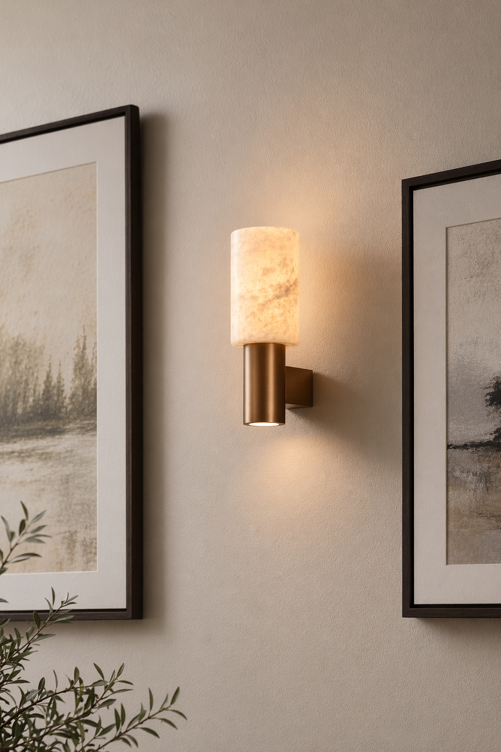Modern Natural Stone Cylinder Wall Sconce - generated main 10 10-gallery-wall