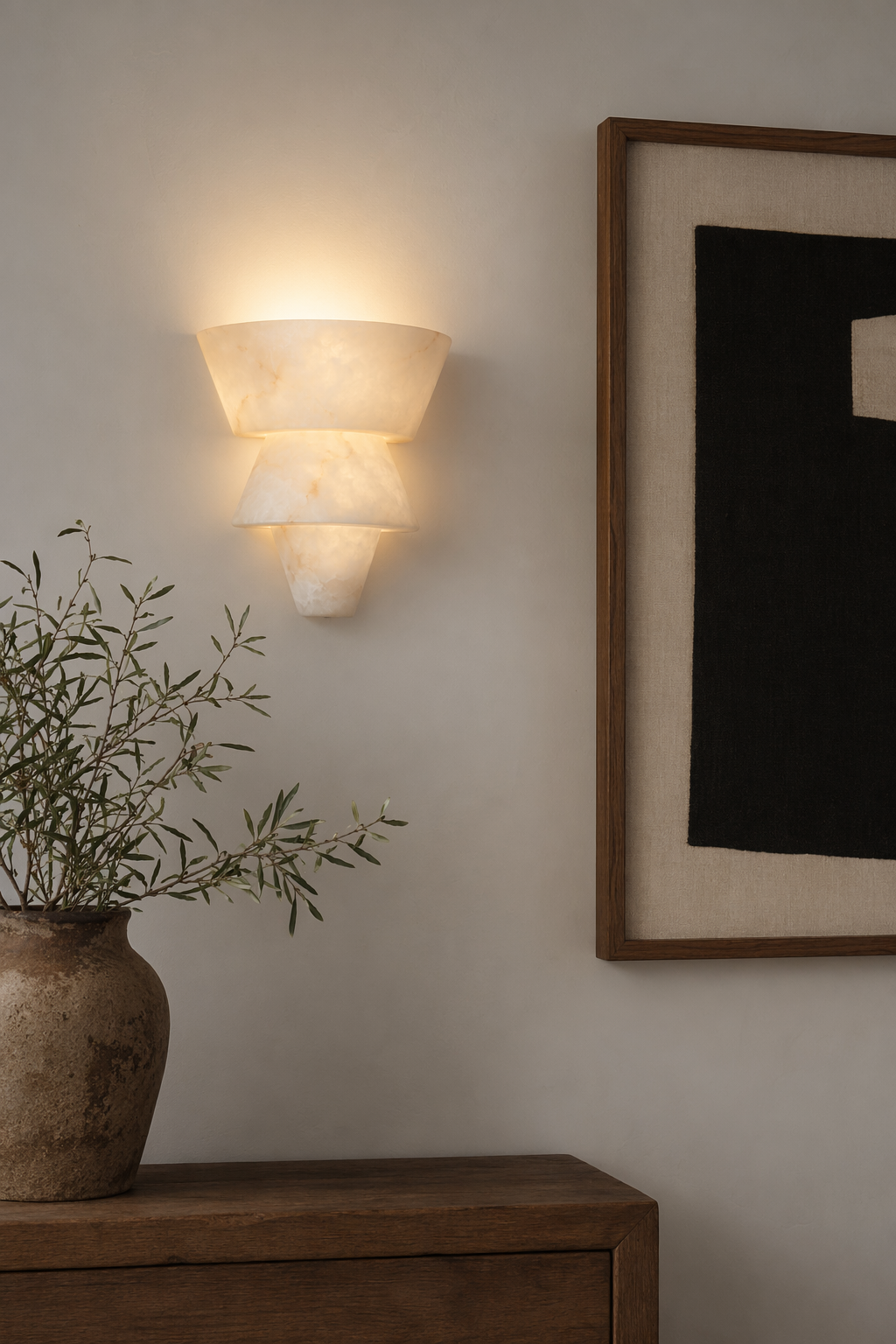 Modern Alabaster Tiered Wall Sconce - product image 09