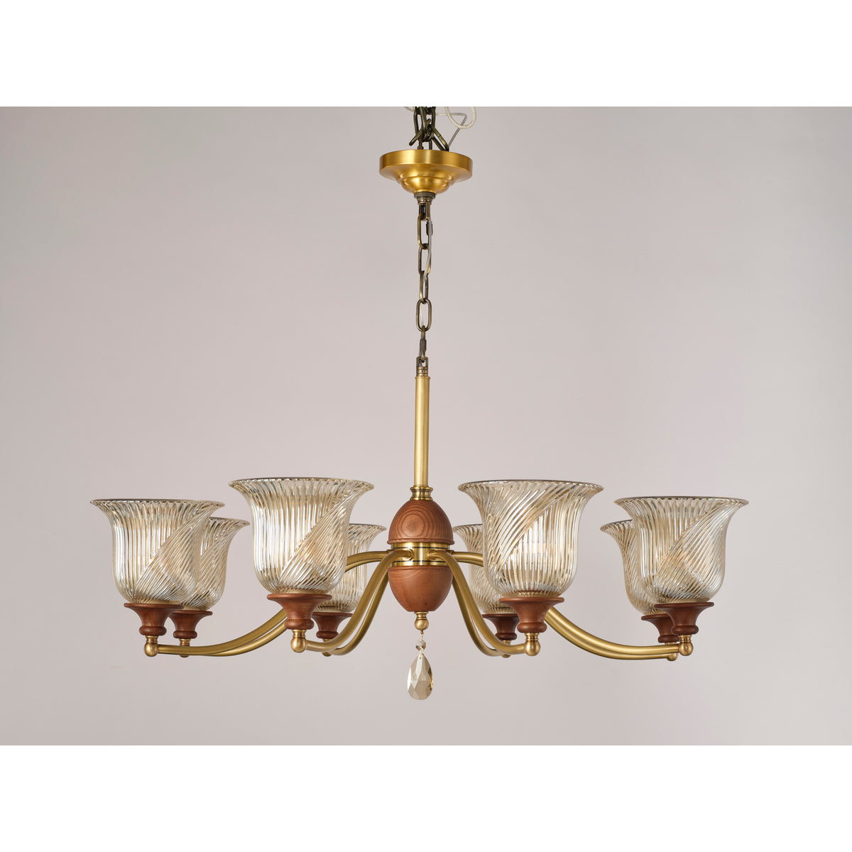Real product photograph of the Elowen six-light chandelier