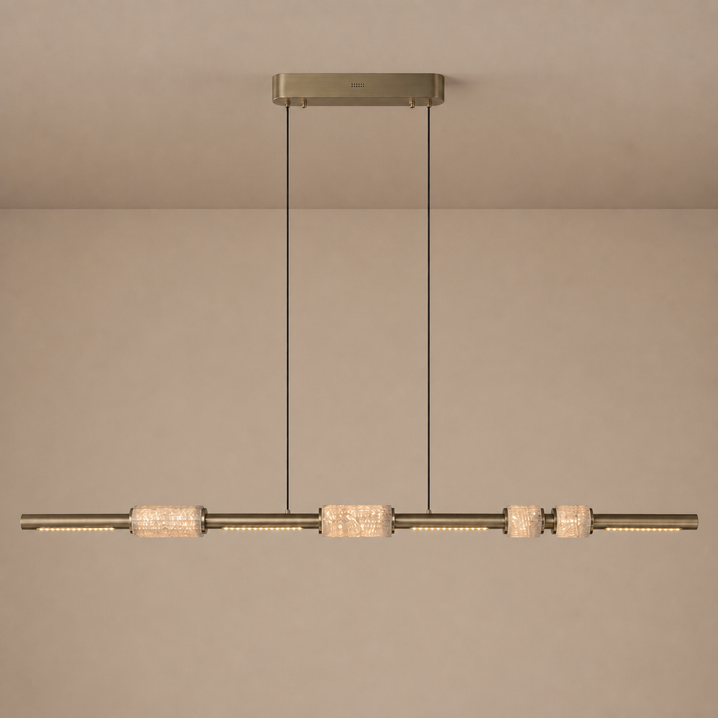 Modern Crystal Linear LED Island Chandelier - generated main 01 01-hero-product