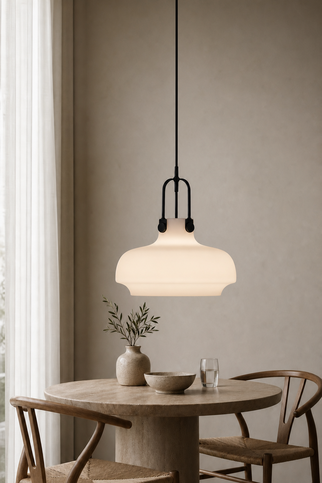 Modern Glass Dome Pendant Light - curated collection card scene