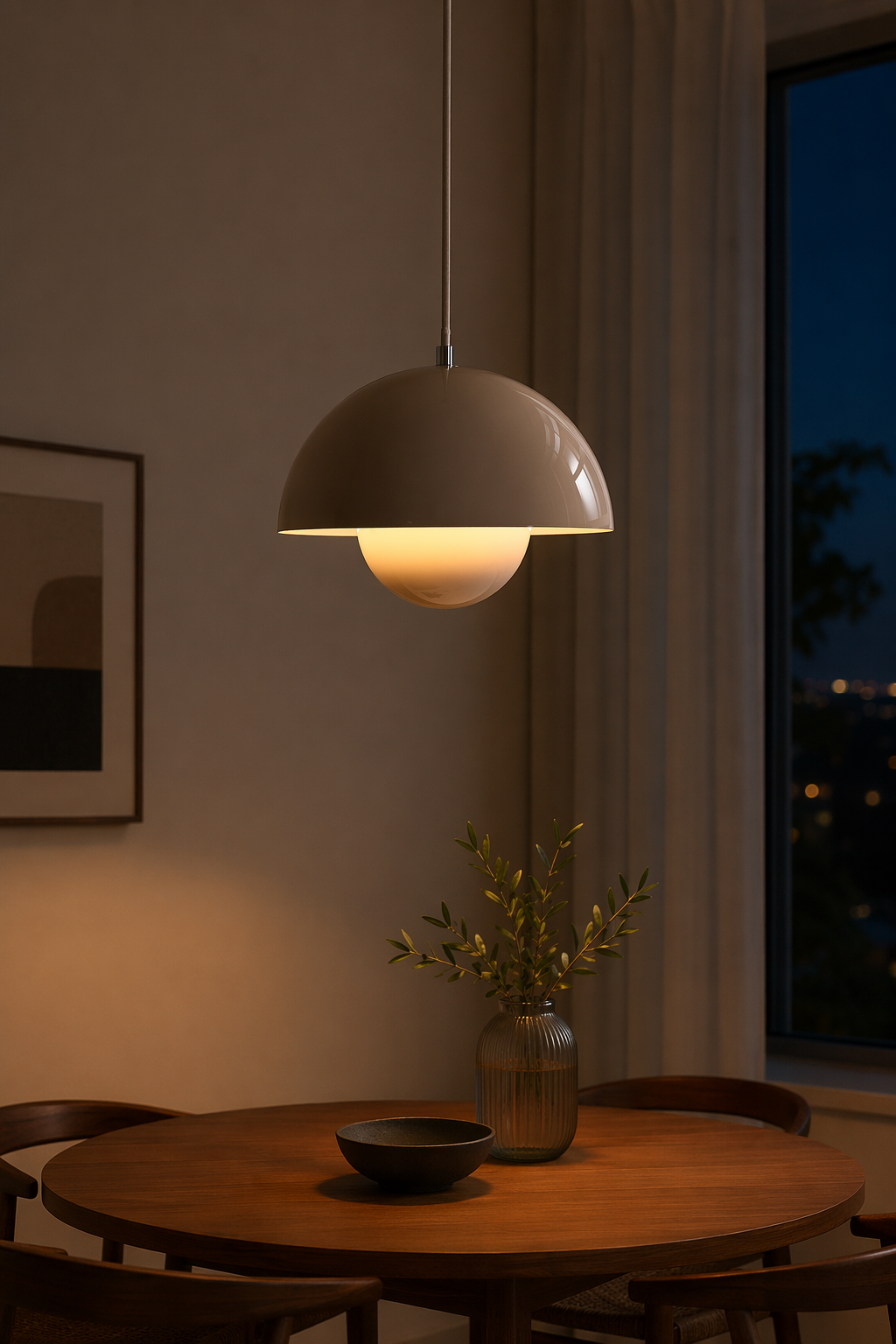 Modern Glossy Dome Pendant Light - 10 10-night-mood