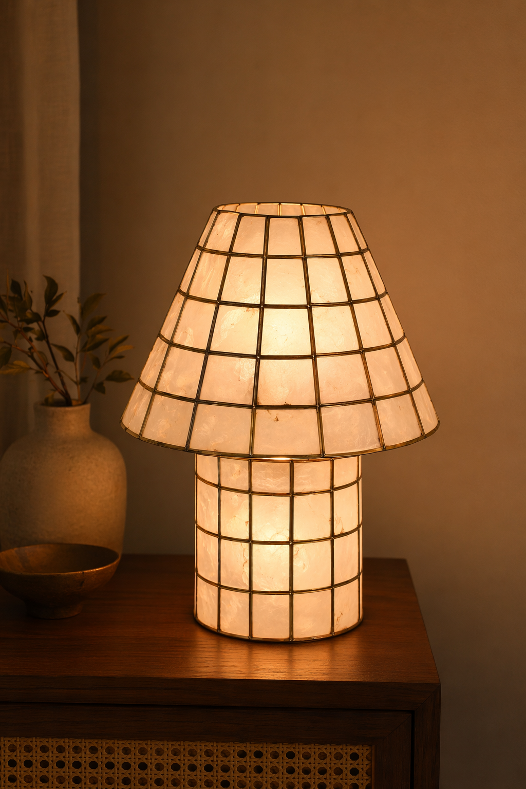 Modern Capiz Shell Mosaic Table Lamp - 10 10-night-mood