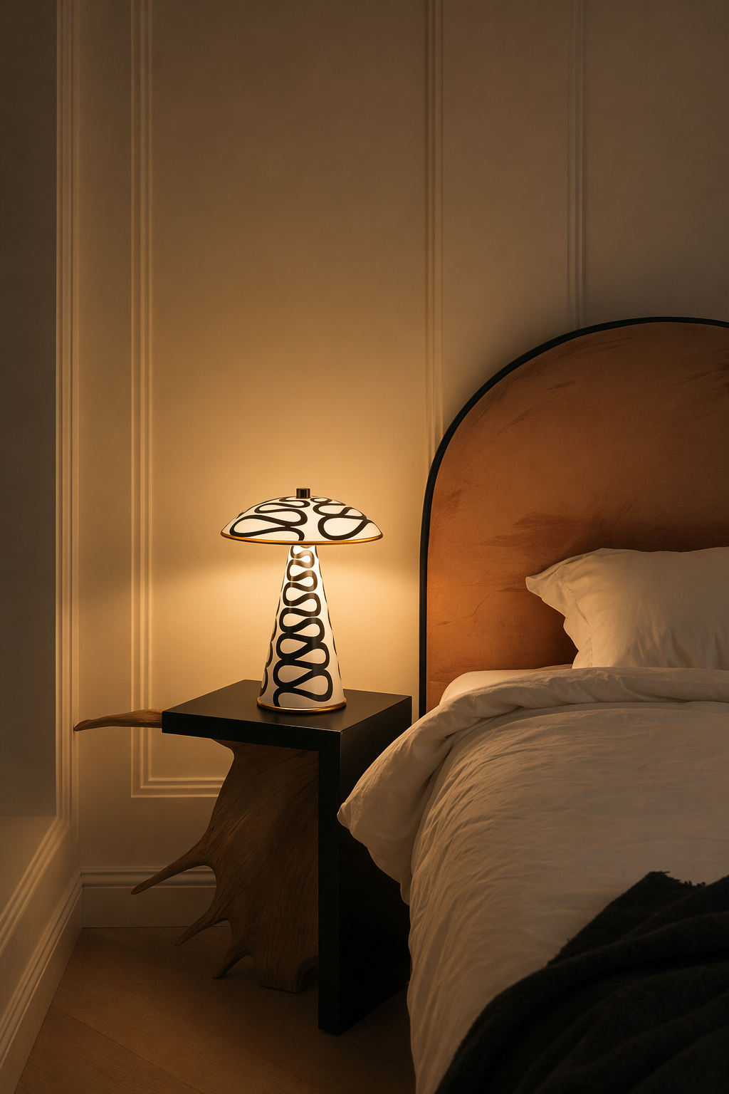 Modern Painted Mushroom Table Lamp - generated workflow 10 10-night-mood