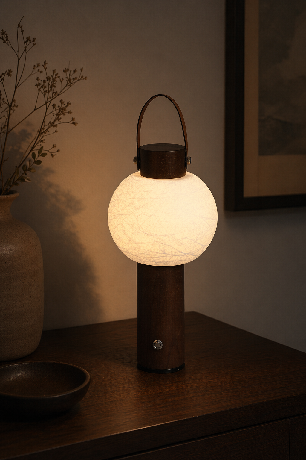 Portable Silk-Effect Acrylic Table Lamp in Wood Finishes - product image 17