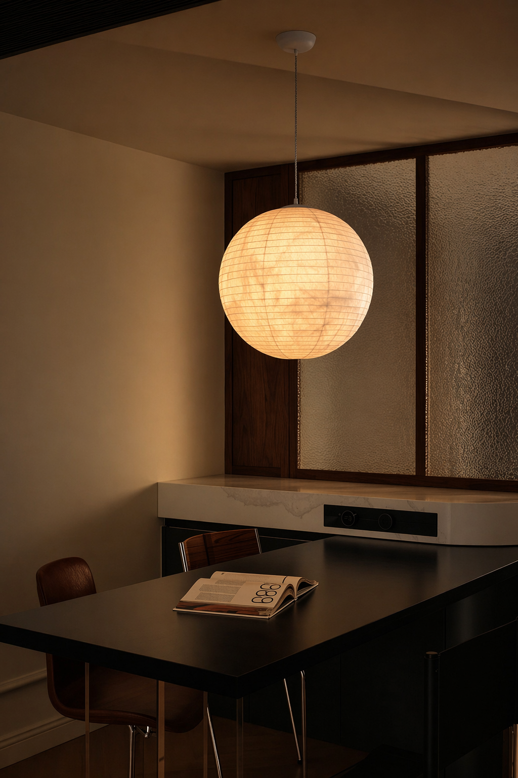 Modern Silk Globe Pendant Light - generated workflow 10 10-night-mood