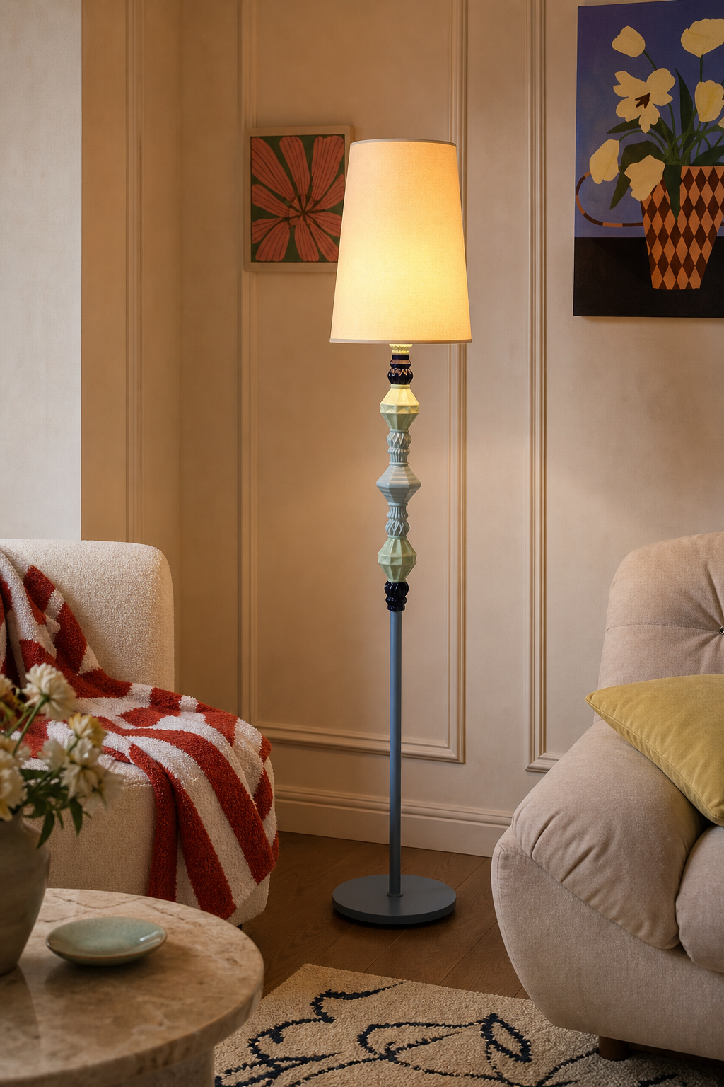 Colorful Ceramic Floor Lamp night mood