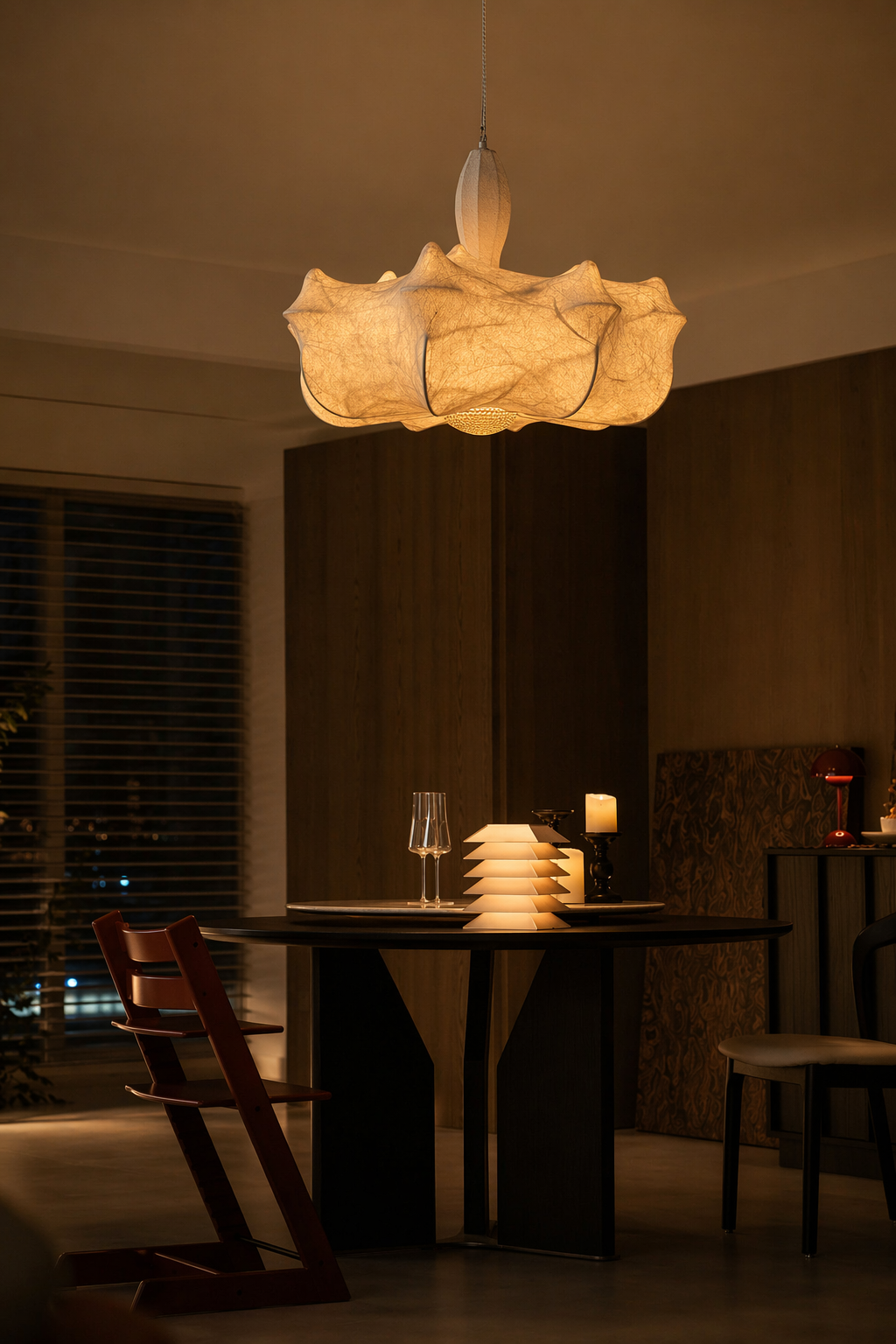 Modern Wavy Silk Chandelier - generated workflow 10 10-night-mood
