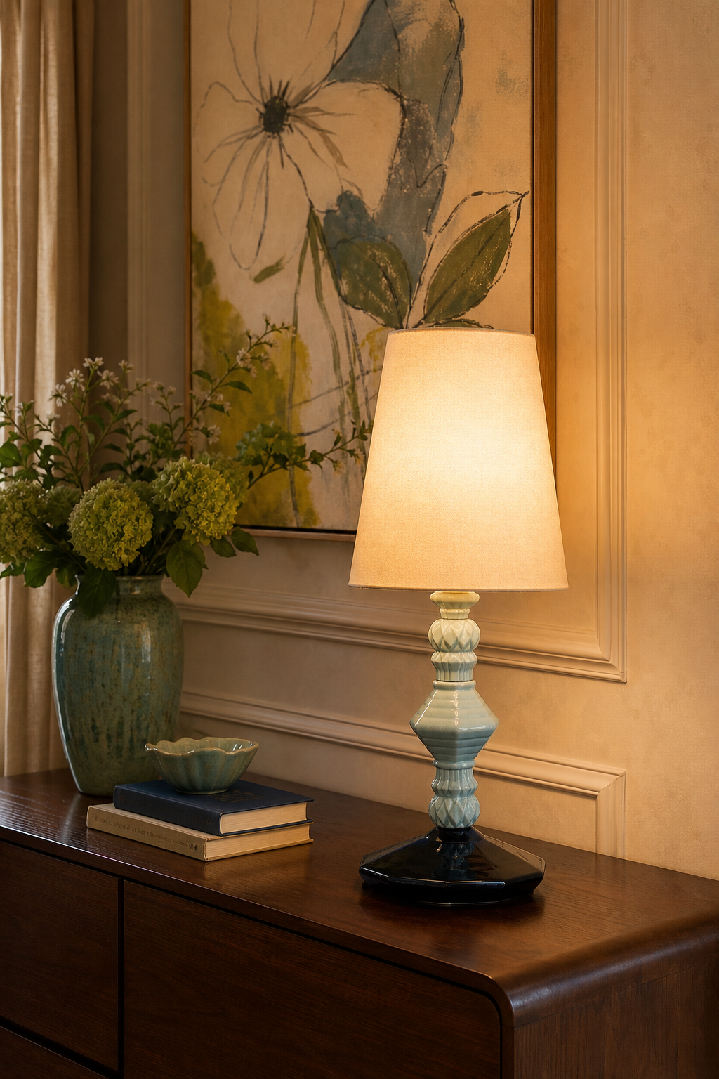 Colorful Ceramic Table Lamp night mood
