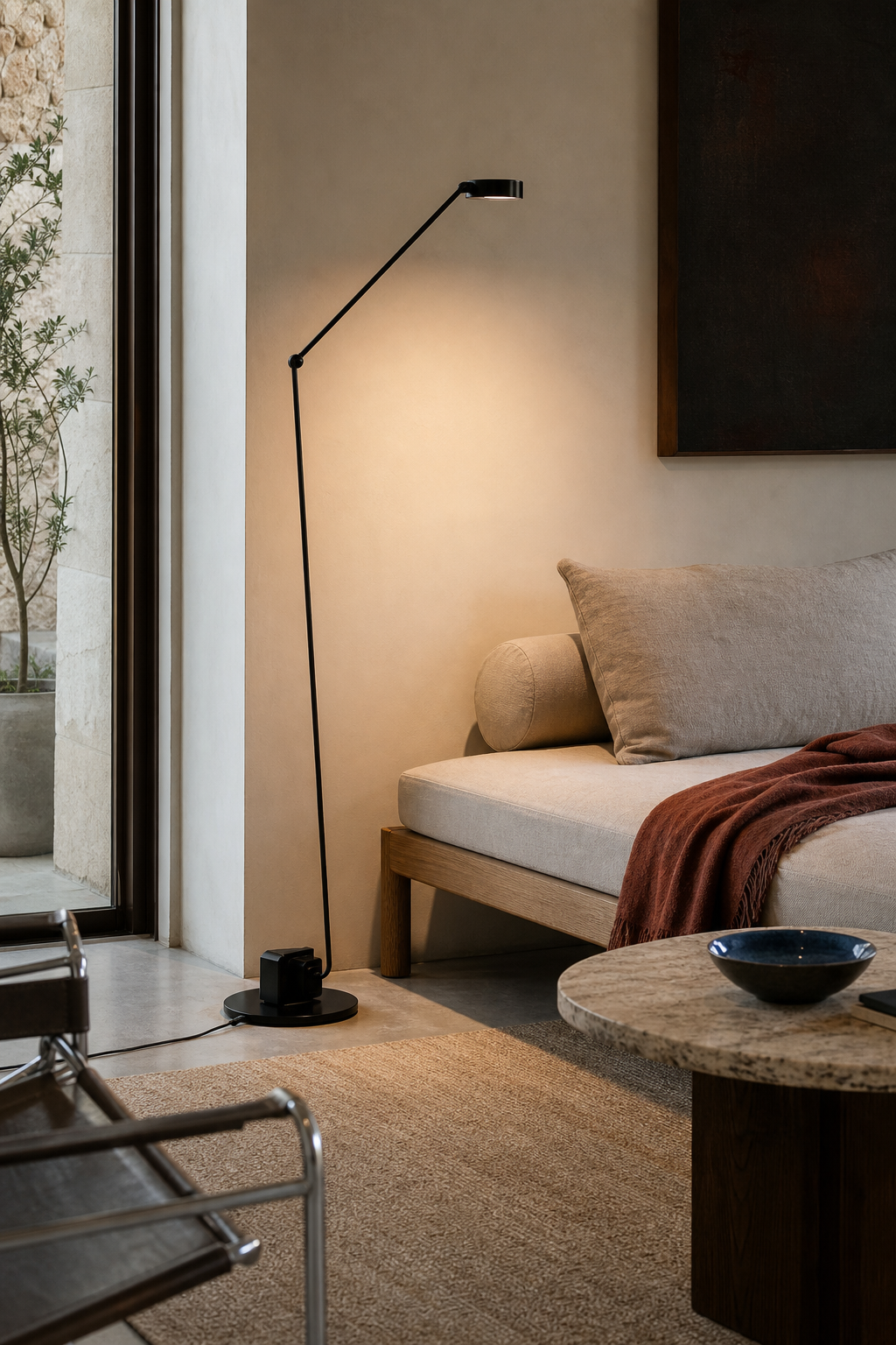 Daphine Adjustable LED Floor Lamp black finish nordic bedroom