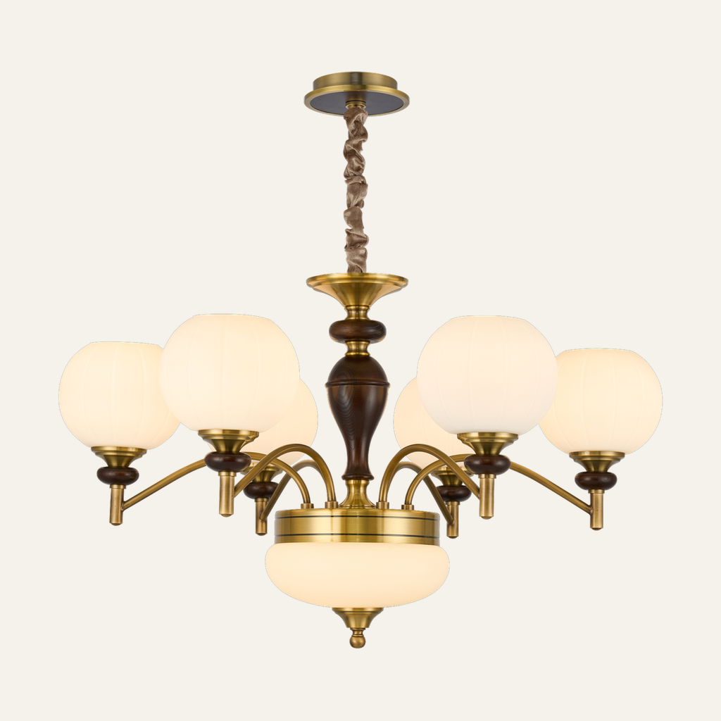 Orbemere Faceted Milk Glass and Ash Wood Chandelier supplier PSD real complete product photograph for 5-Light / 1-Tier