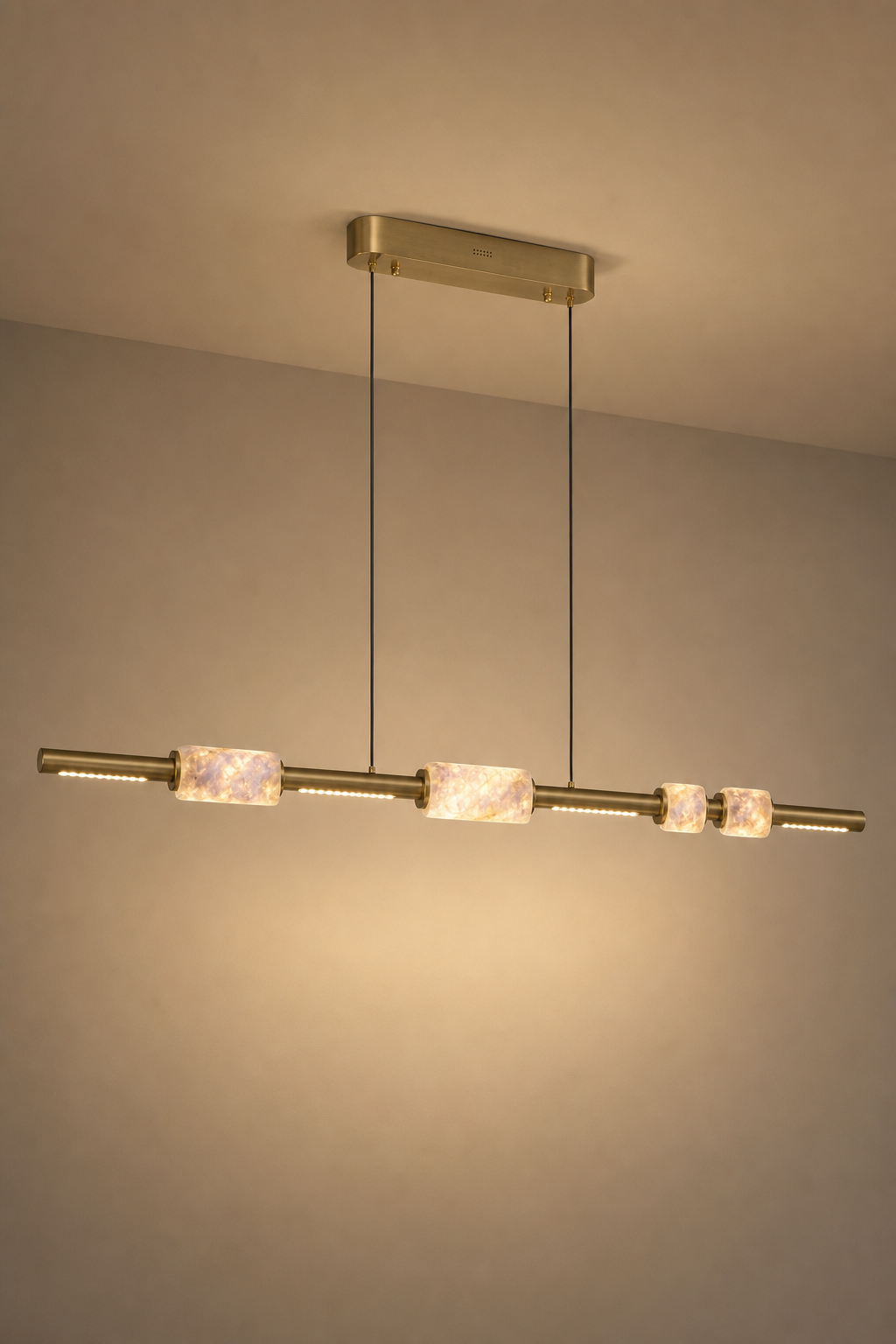 Modern Crystal Linear LED Island Chandelier - generated main 10 10-product-angle-detail