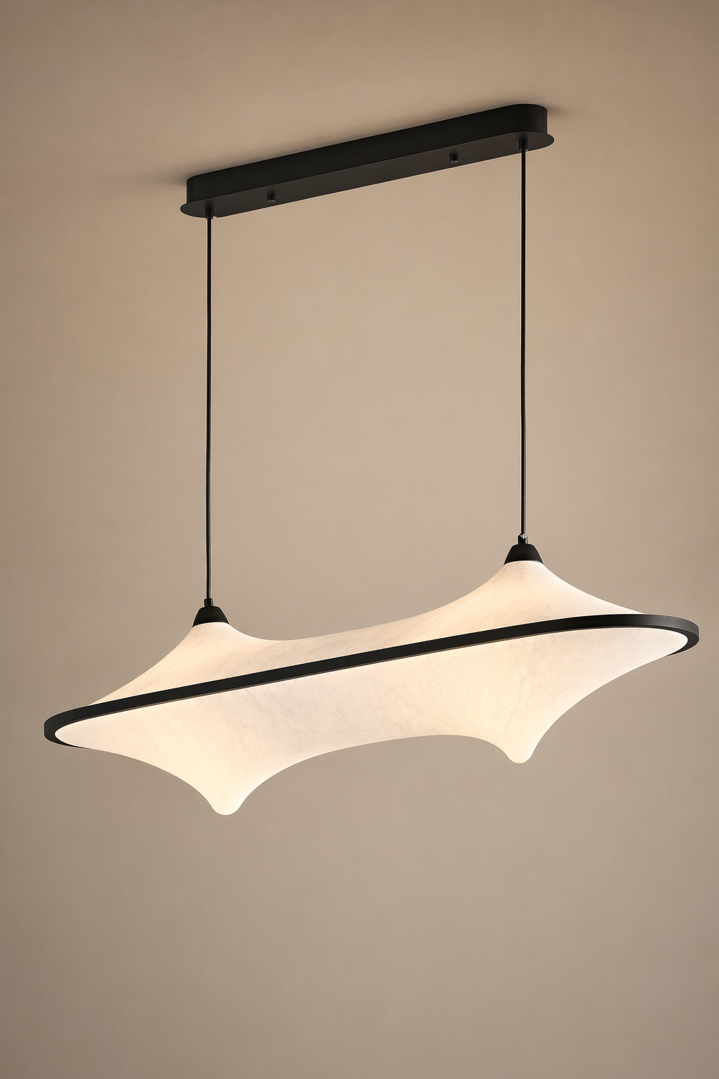 Sculptural Fabric Linear LED Pendant Light - generated main 10 10-product-angle-detail