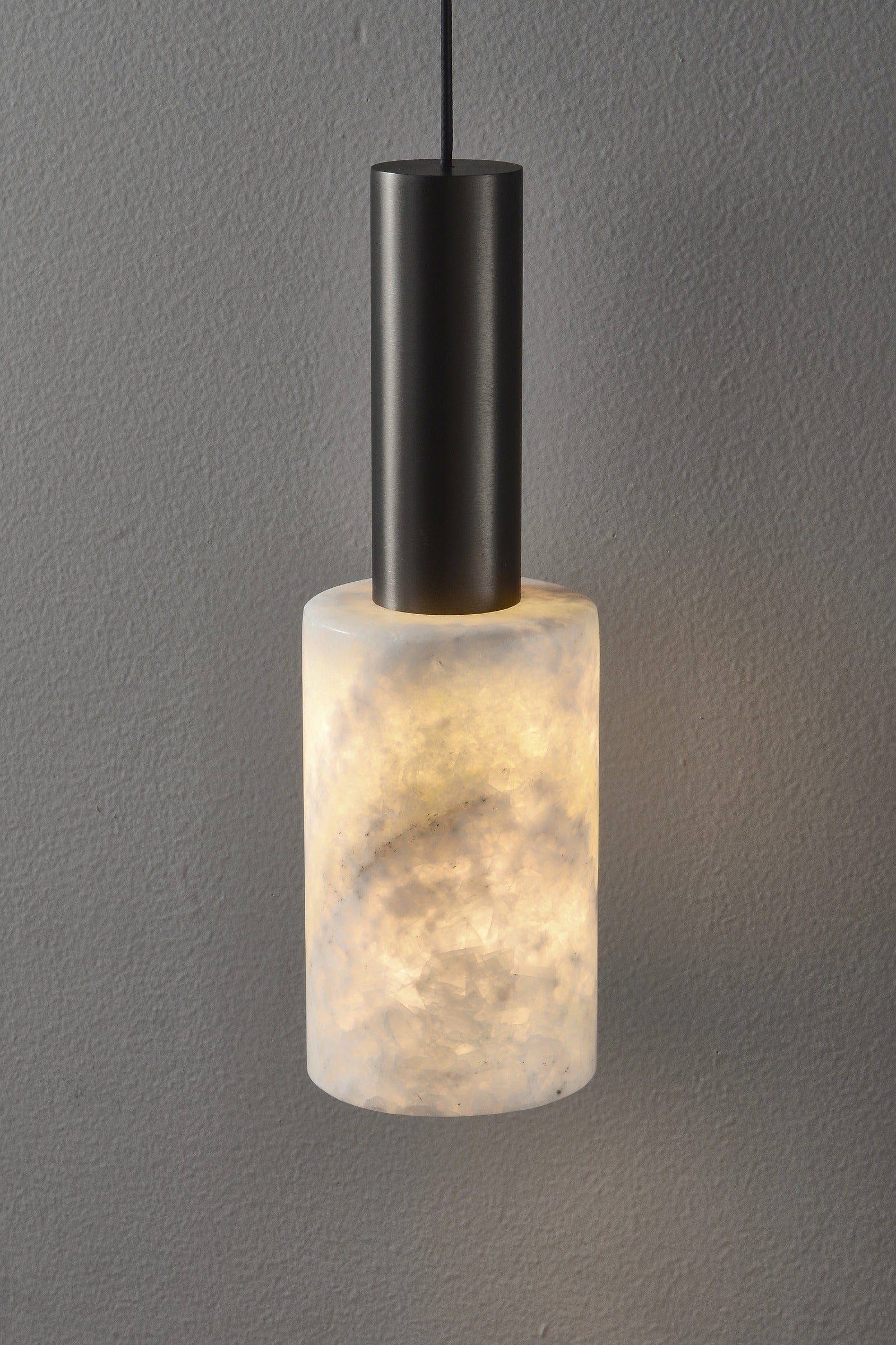Modern Natural Stone Cylinder Pendant Light - 10 10-real-detail-7