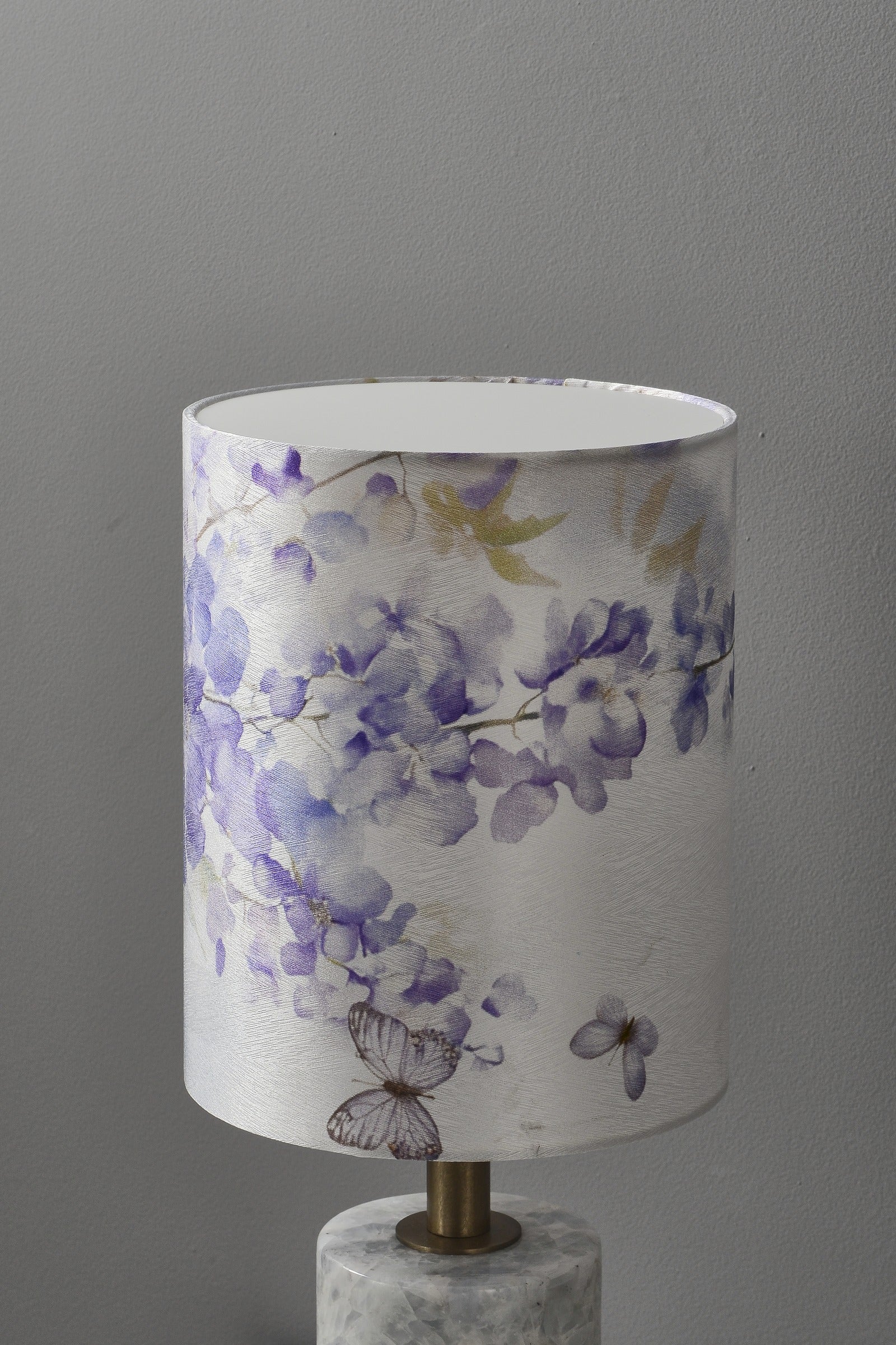 Modern Purple Floral Fabric Shade Table Lamp - 10 10-real-detail-7