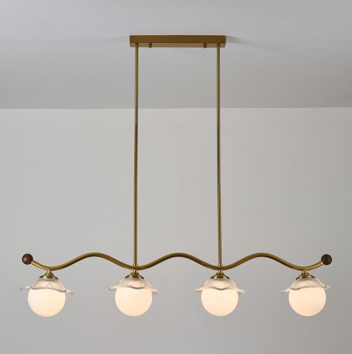 Mirelune Opal Globe Linear Chandelier supplier real complete product photograph 1 for AL-GINX-5915-4L