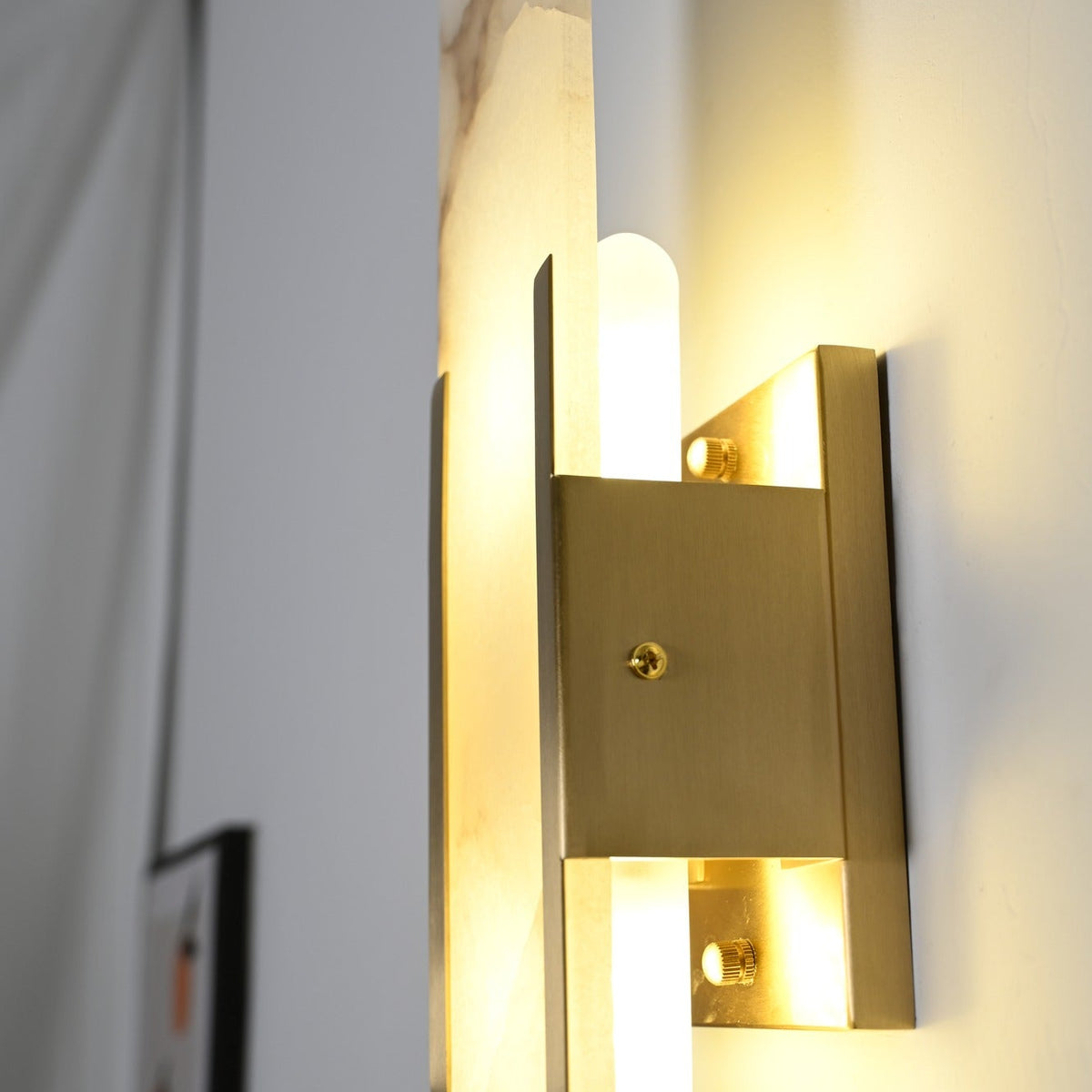 Modern Alabaster Capsule Wall Sconce - 10 real photo 5