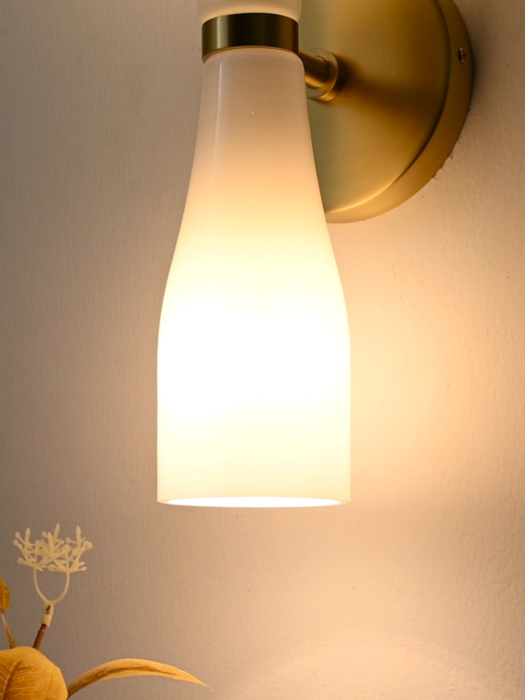Modern Milky Glass Hourglass Wall Sconce - 10 10-real-shot-milky-glass-hourglass-wall-sconce-finish-detail