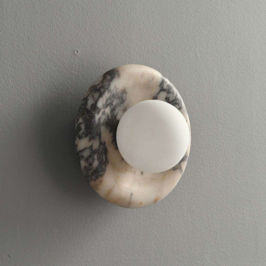 Modern Stone Ring Wall Sconce - 14 10-real-square-3-5--301