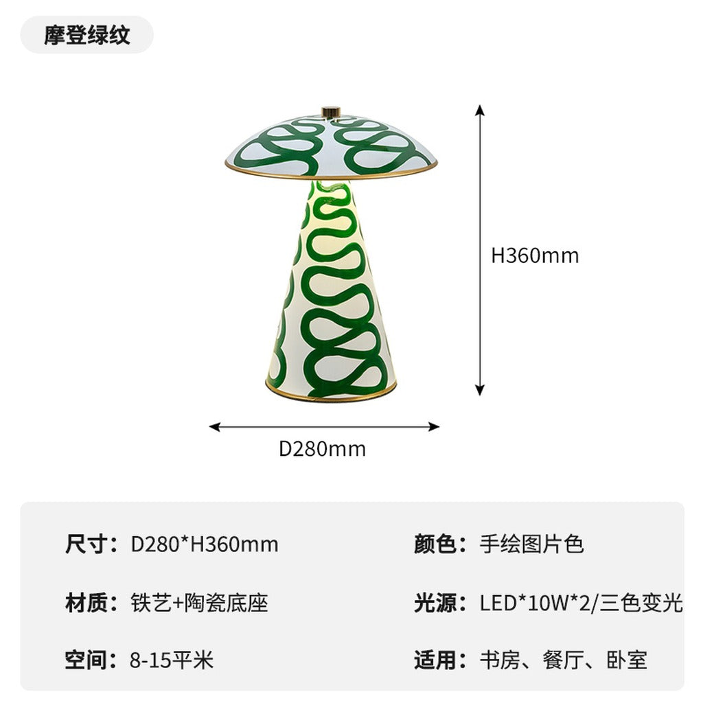 Modern Painted Mushroom Table Lamp - 14 10-real-square-image