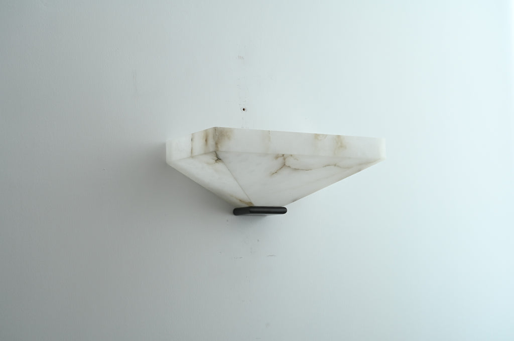 Modern Snowflake Alabaster Faceted Wall Sconce in Dark Bronze - 10 10-real-wide-off