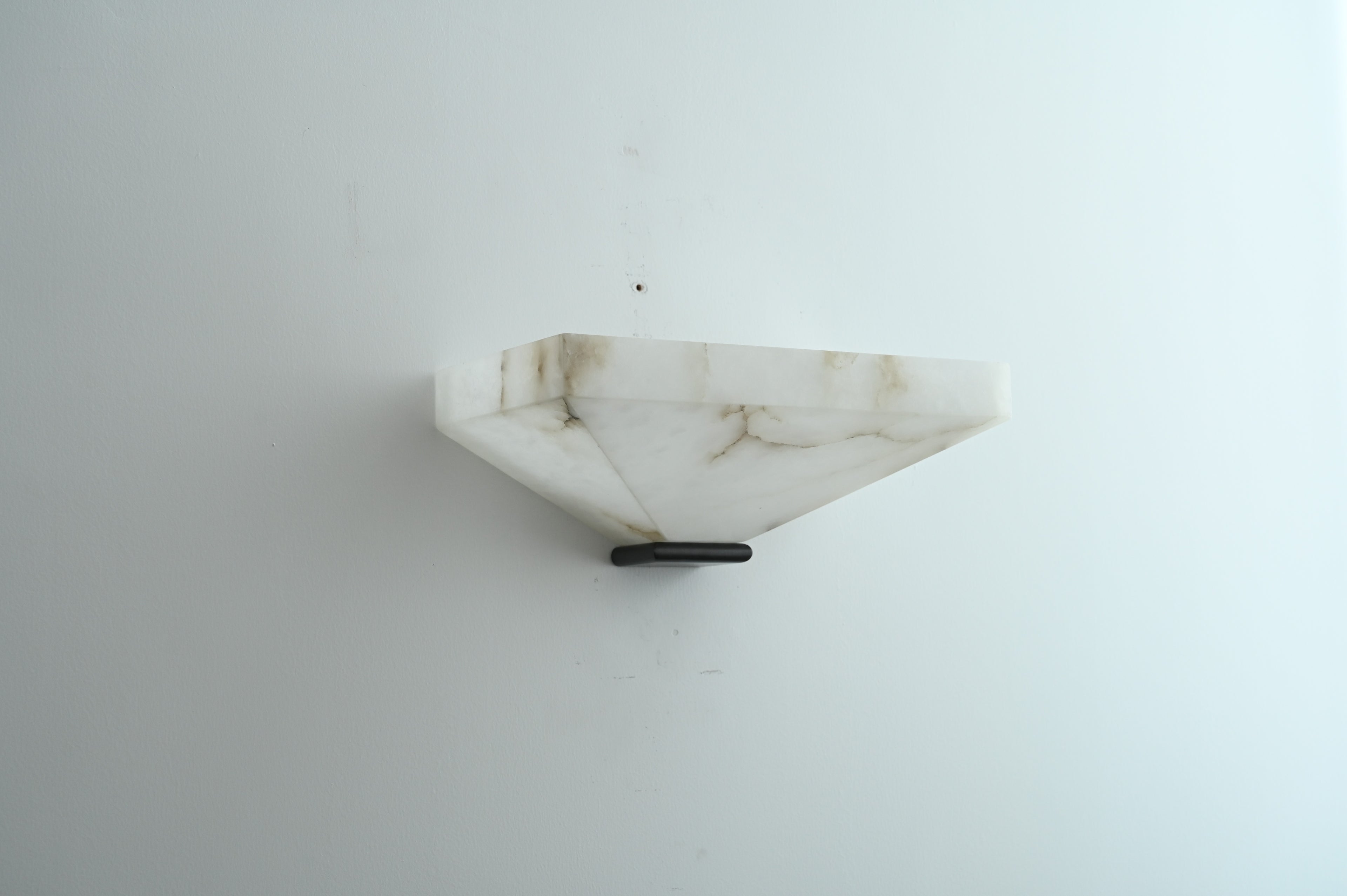 Modern Snowflake Alabaster Faceted Wall Sconce in Dark Bronze - 10 10-real-wide-off