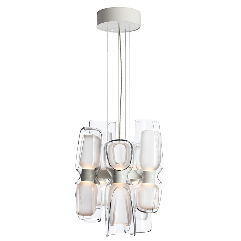 Modern Glass Petal Cluster Chandelier - 21 10-white-background-1