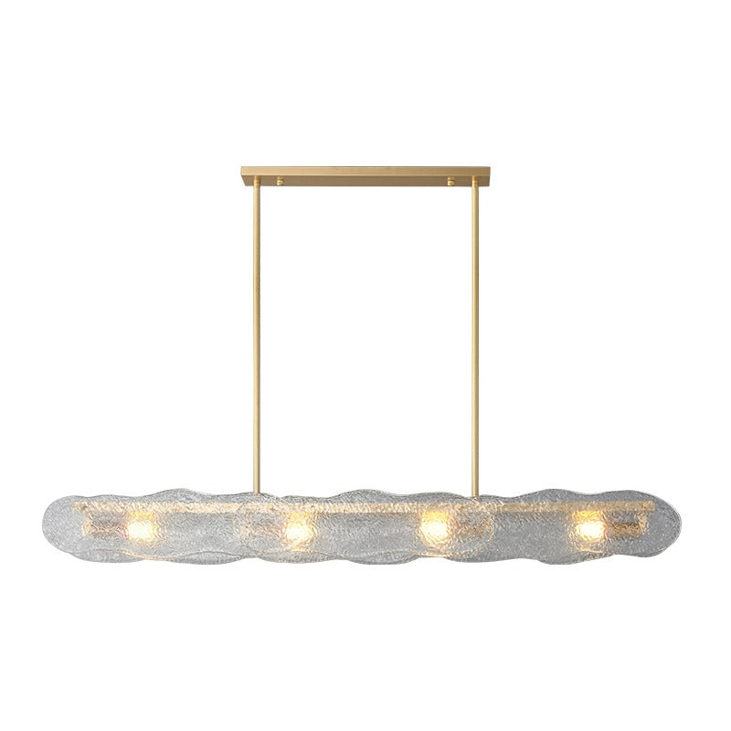 Modern Textured Glass Linear Island Chandelier - 21 10-white-background-linear-glass-chandelier