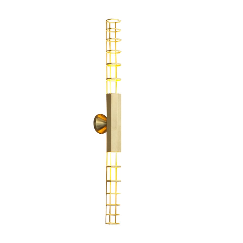 Modern Natural Brass Linear LED Wall Sconce - 10 10-white-background-natural-brass-linear-led-wall-sconce