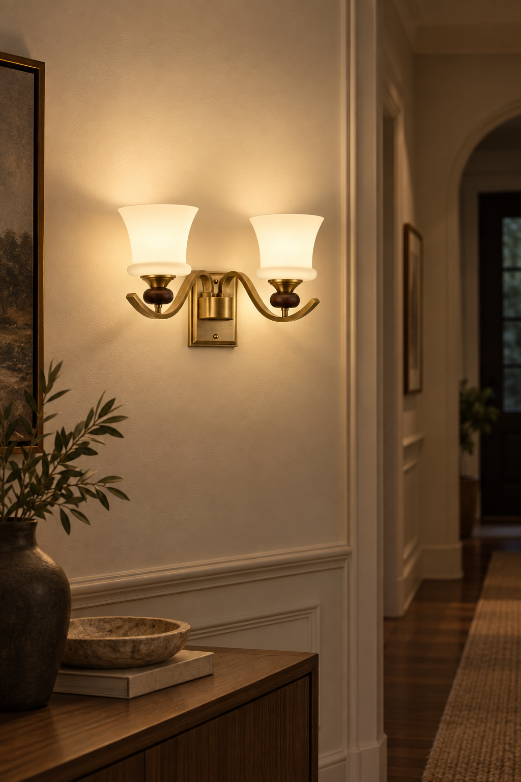 Brontelle two-light wall sconce lifestyle scene 10