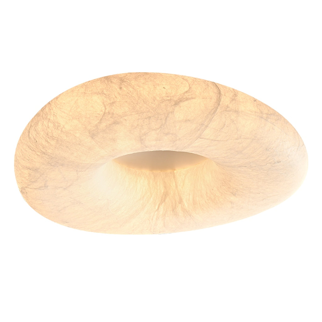 Large mulberry silk halo ceiling light on white background