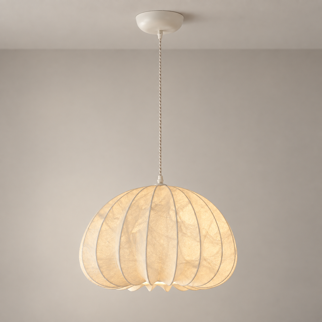 Aeriwisp ribbed mulberry silk pendant light product view on white