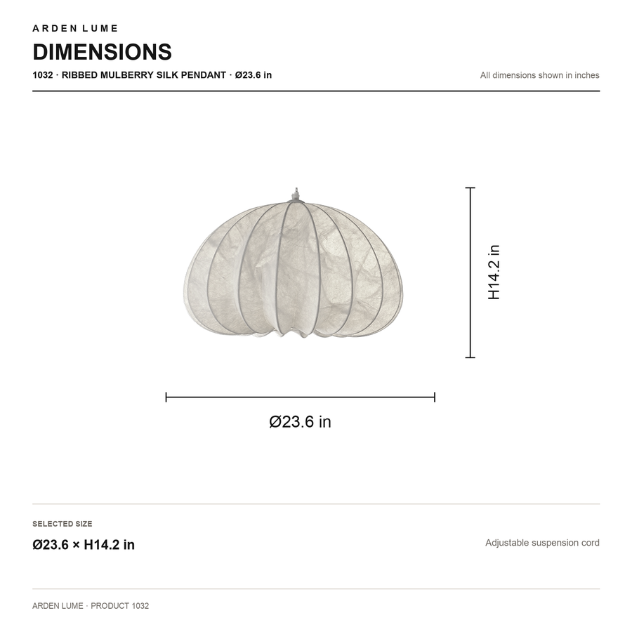 Aeriwisp 1032 pendant dimensions for 23.6 inch size