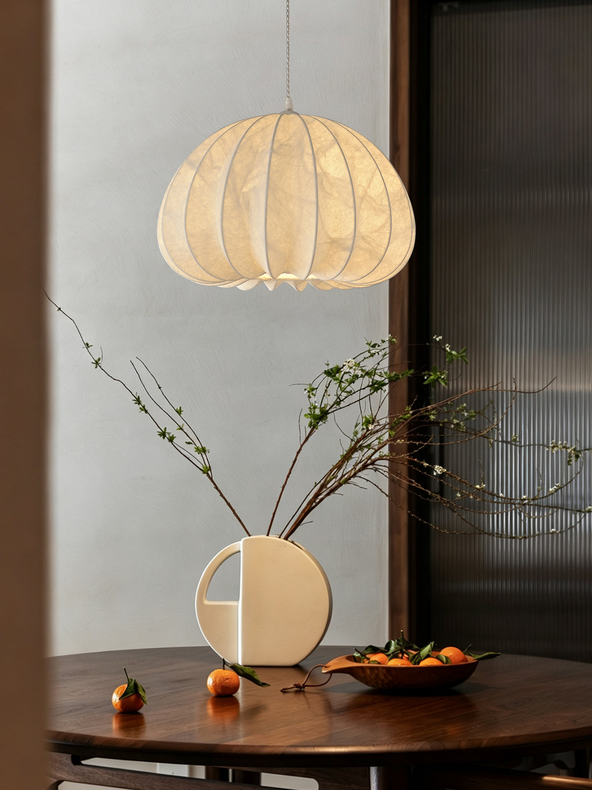 Aeriwisp ribbed silk pendant original lifestyle view one