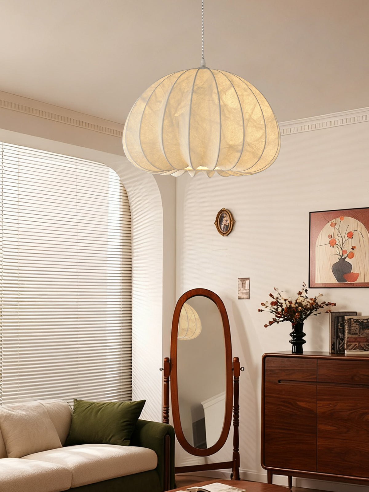 Aeriwisp ribbed silk pendant original lifestyle view four