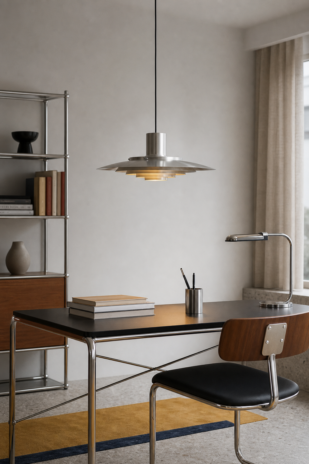 Layered Brushed Metal Pendant Light bauhaus study