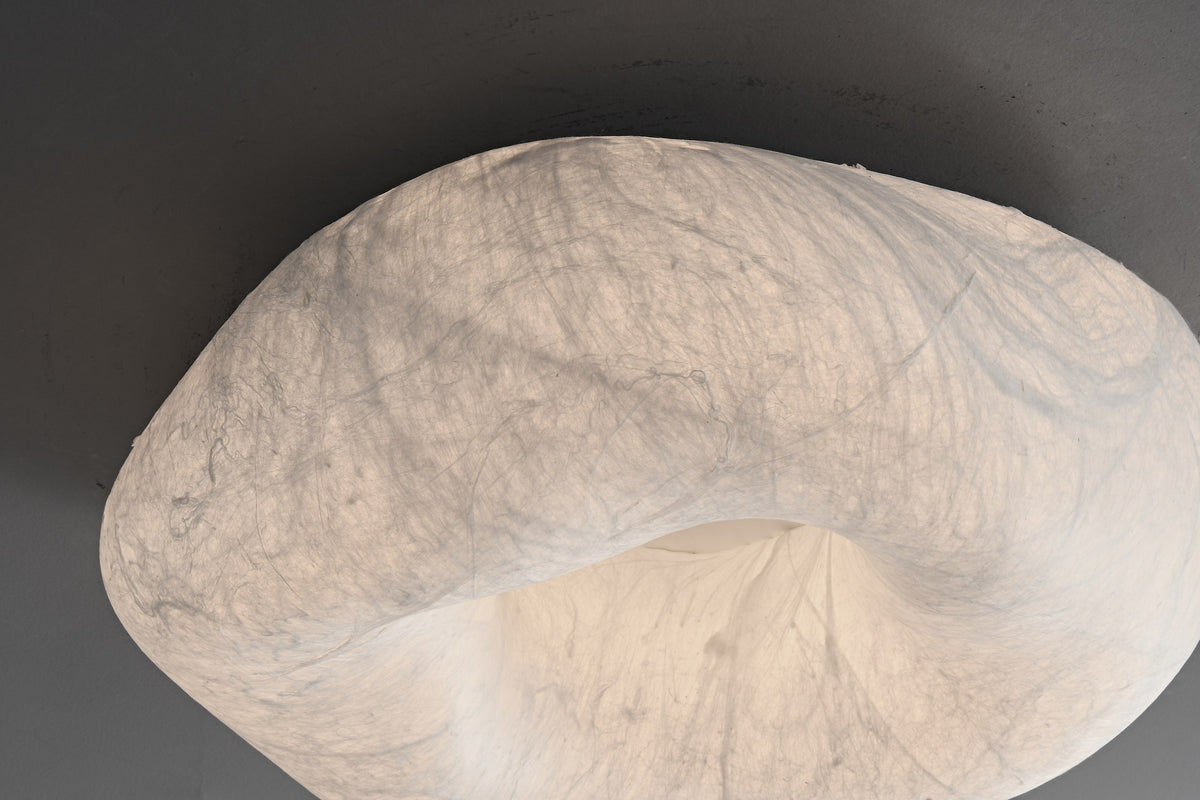 Handmade Mulberry Silk Cloud Ceiling Light in White - 11 11-detail-silk-texture
