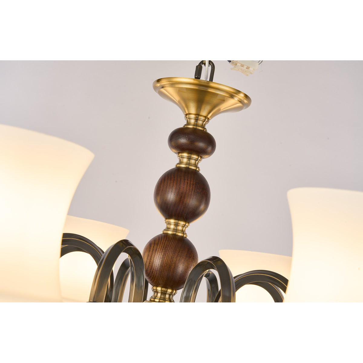 Supplier real detail photograph of the Ebonelle beaded deep ash-wood center column