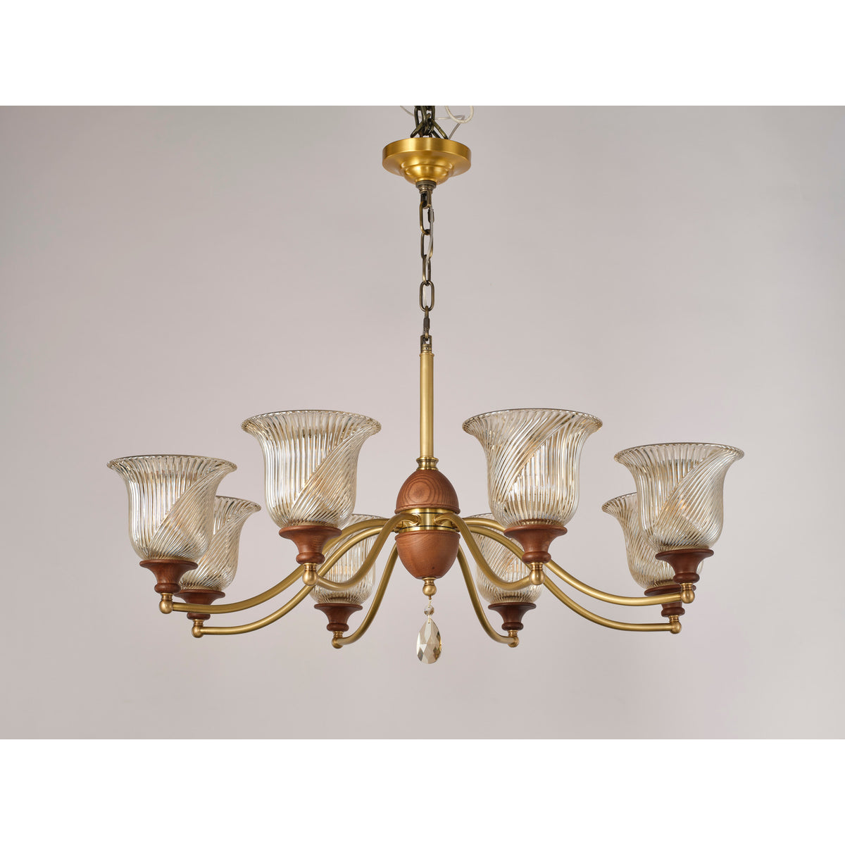 Alternate real product photograph of the Elowen six-light chandelier