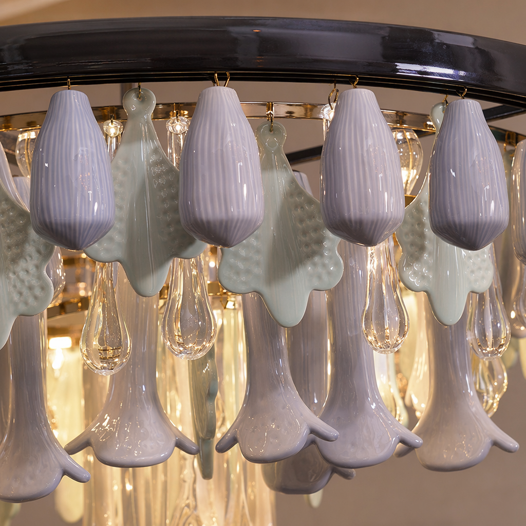 Blue Grey Ceramic Glass Chandelier - 11 11-material-ceramic-glass-detail