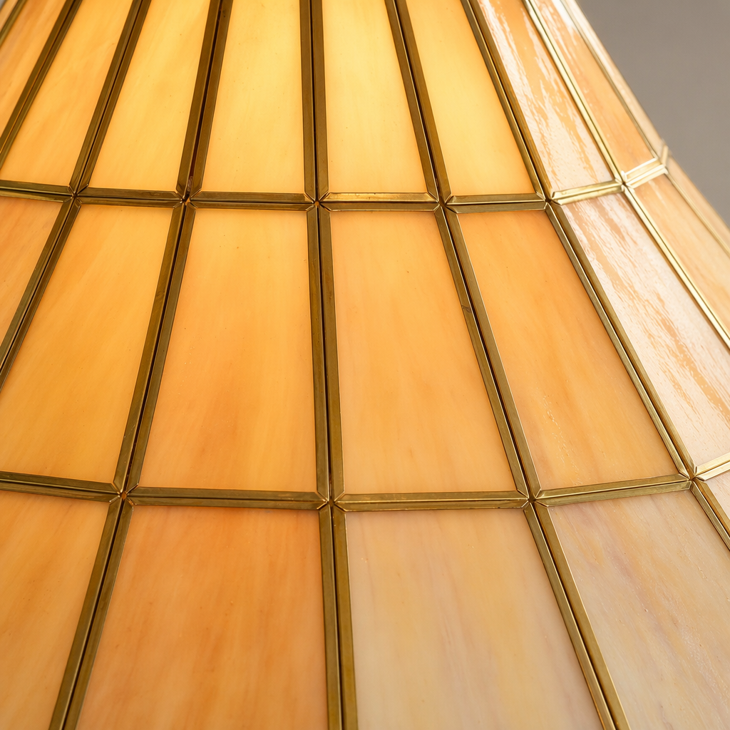 Modern Amber Shell Cone Pendant Light - 11 11-material-close-up